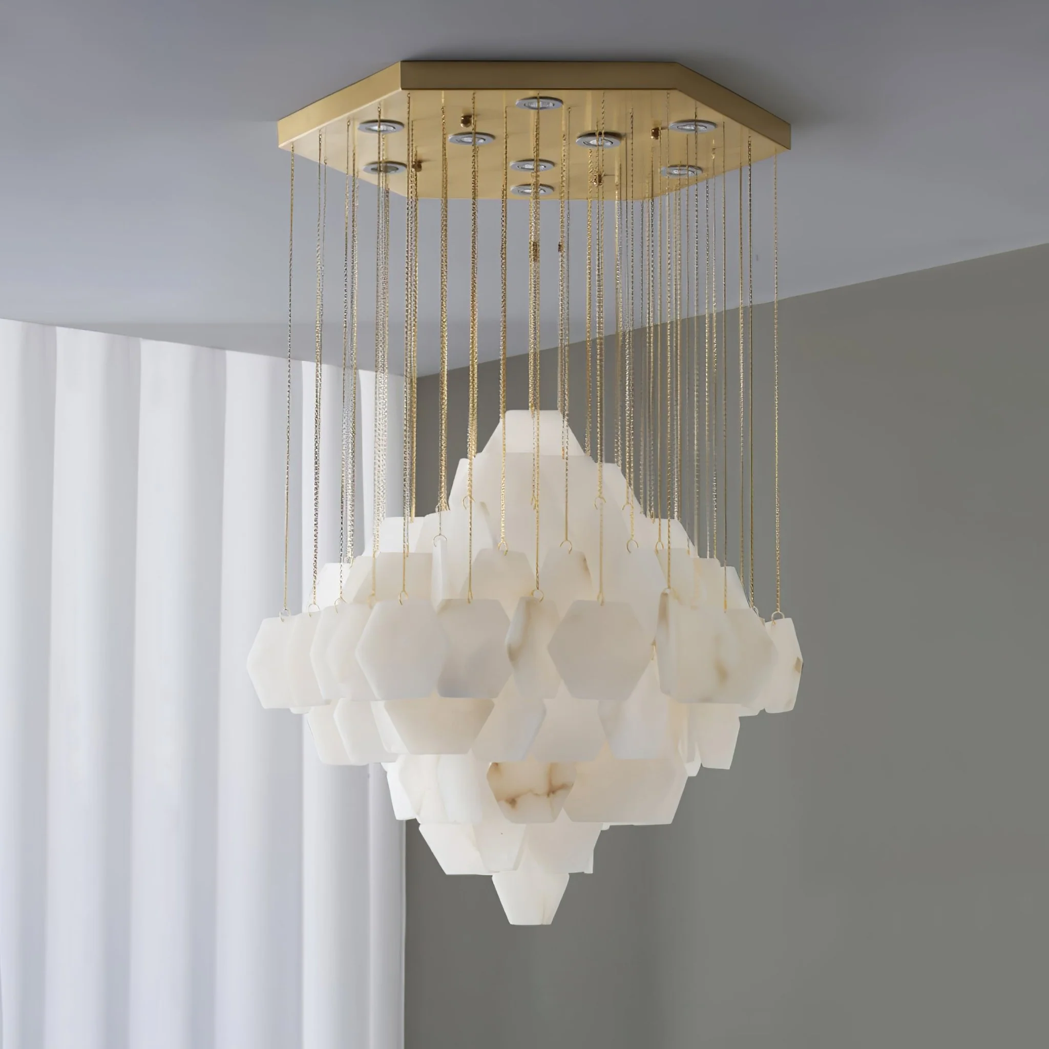 Hexa Alabaster Cascade Chandelier - Image 19