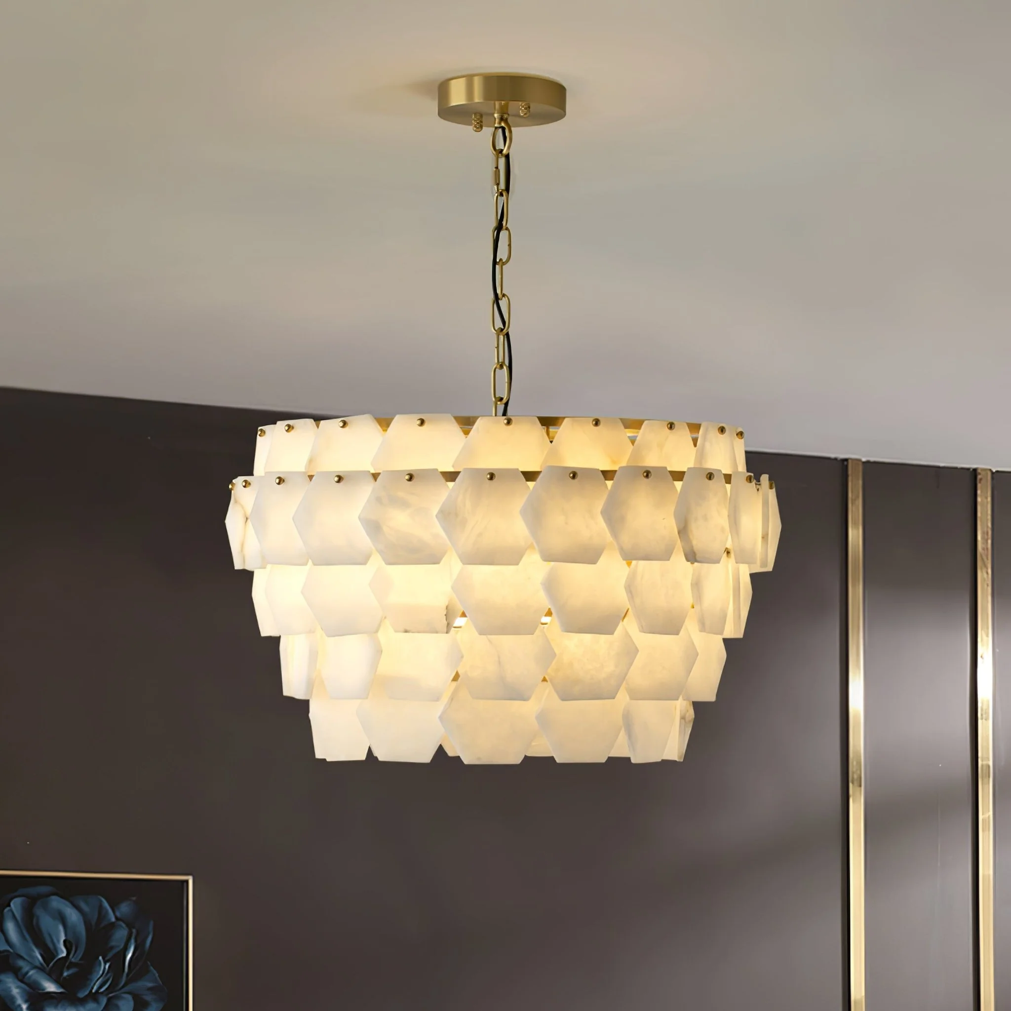 Hexa Cloud Alabaster Pendant Light - Image 10