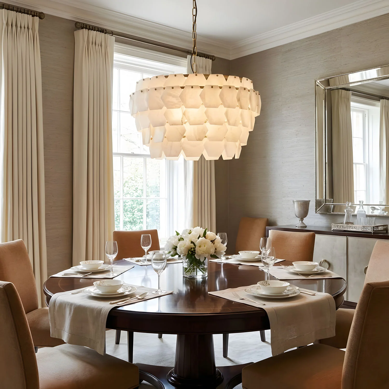 Hexa Cloud Alabaster Pendant Light - Image 7