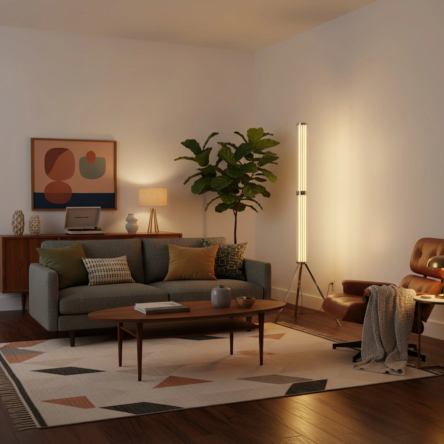 Hexagonal Glass Floor Lamp - Image 6