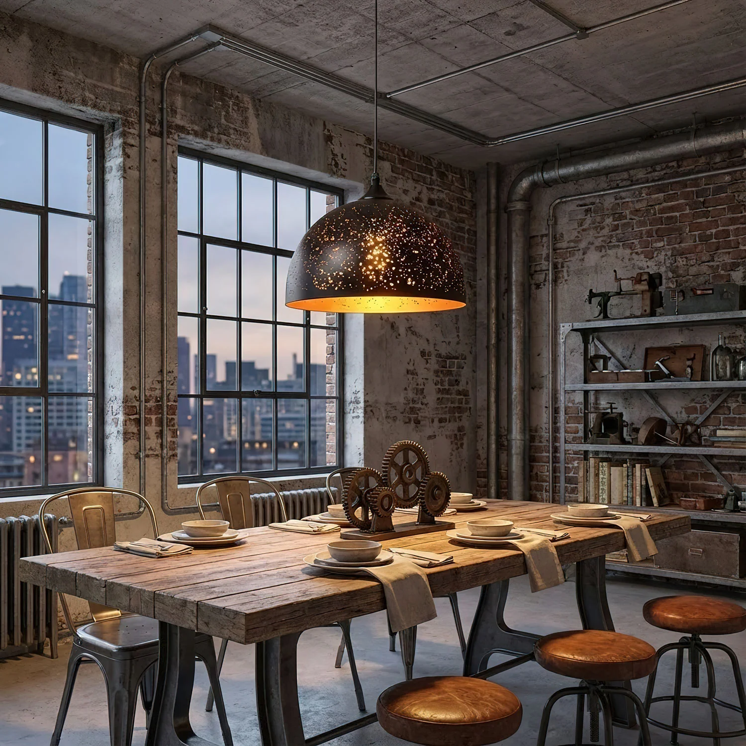 Hollow Industrial Pendant Lamp - Image 7