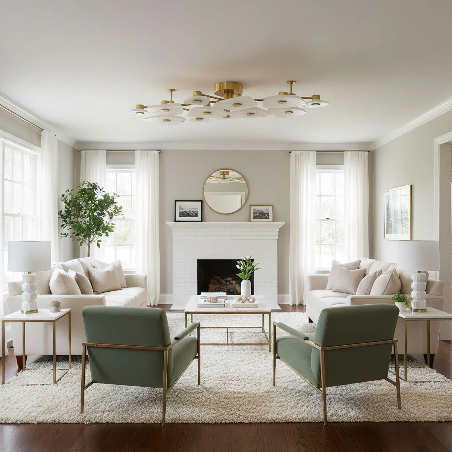 Holmdel Alabaster Ceiling Lamp - Image 5