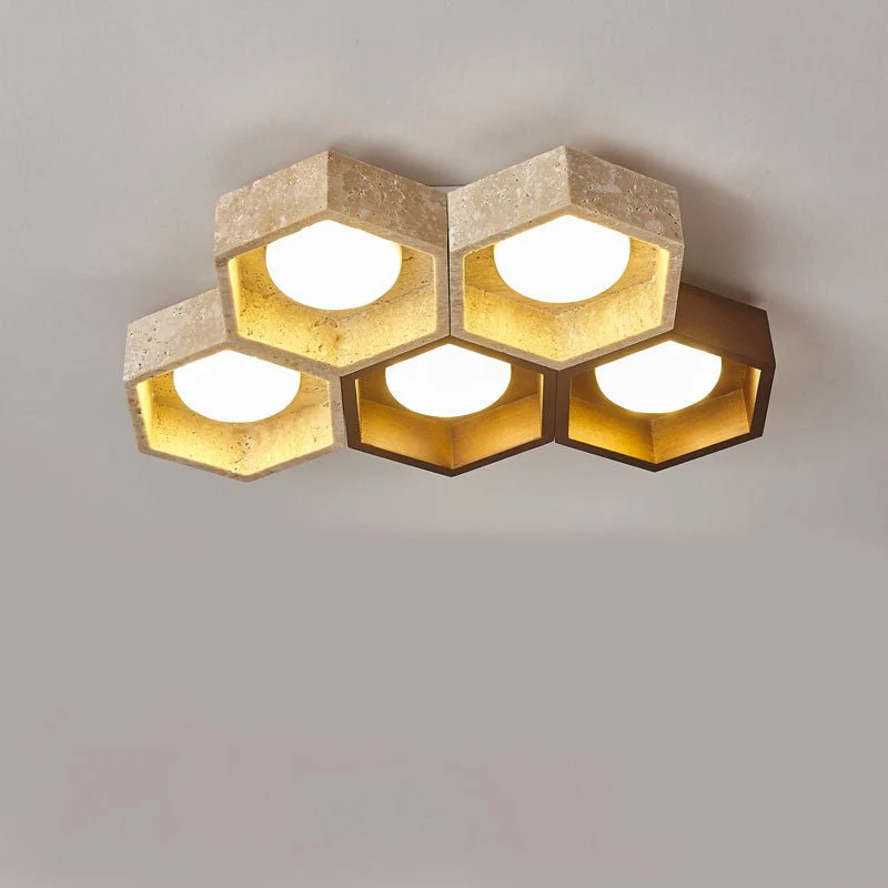 Honeycomb Travertine Ceiling Lamp - Image 15