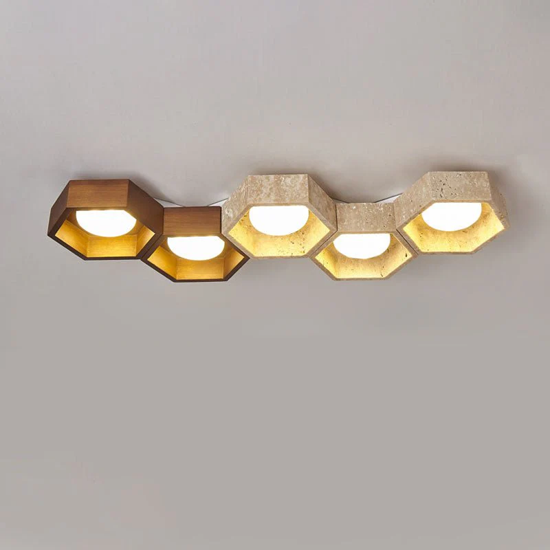 Honeycomb Travertine Ceiling Lamp - Image 16