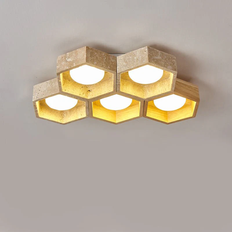 Honeycomb Travertine Ceiling Lamp - Image 17