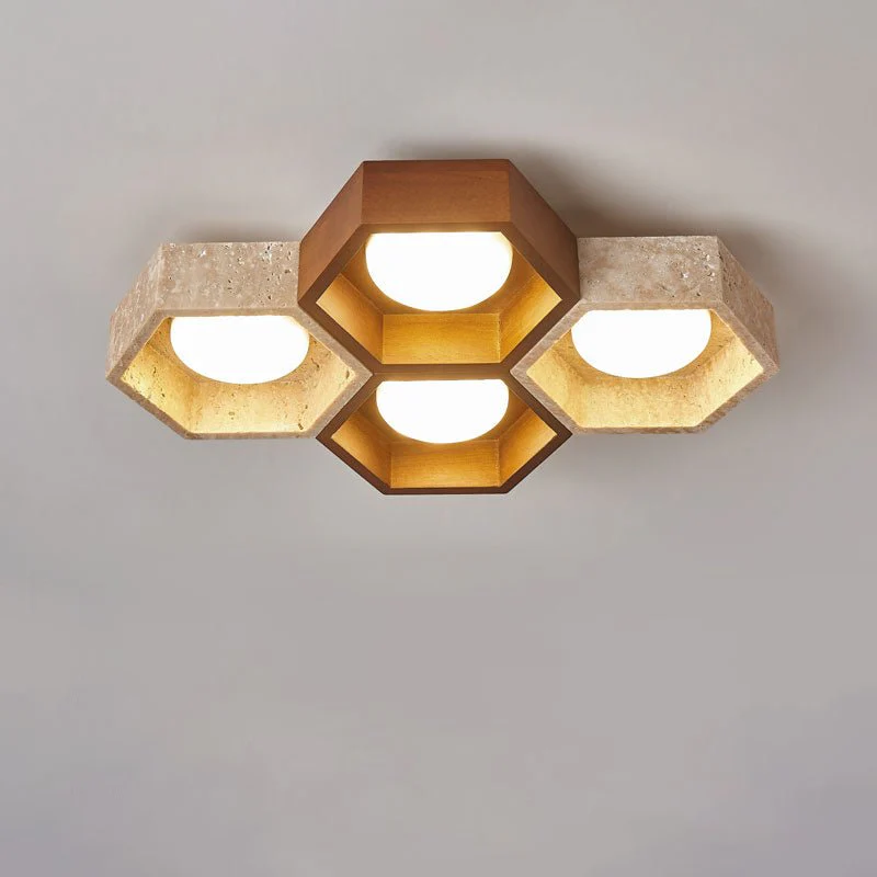 Honeycomb Travertine Ceiling Lamp - Image 21