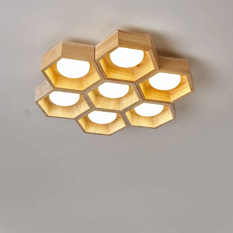 Honeycomb Travertine Ceiling Lamp - Image 32