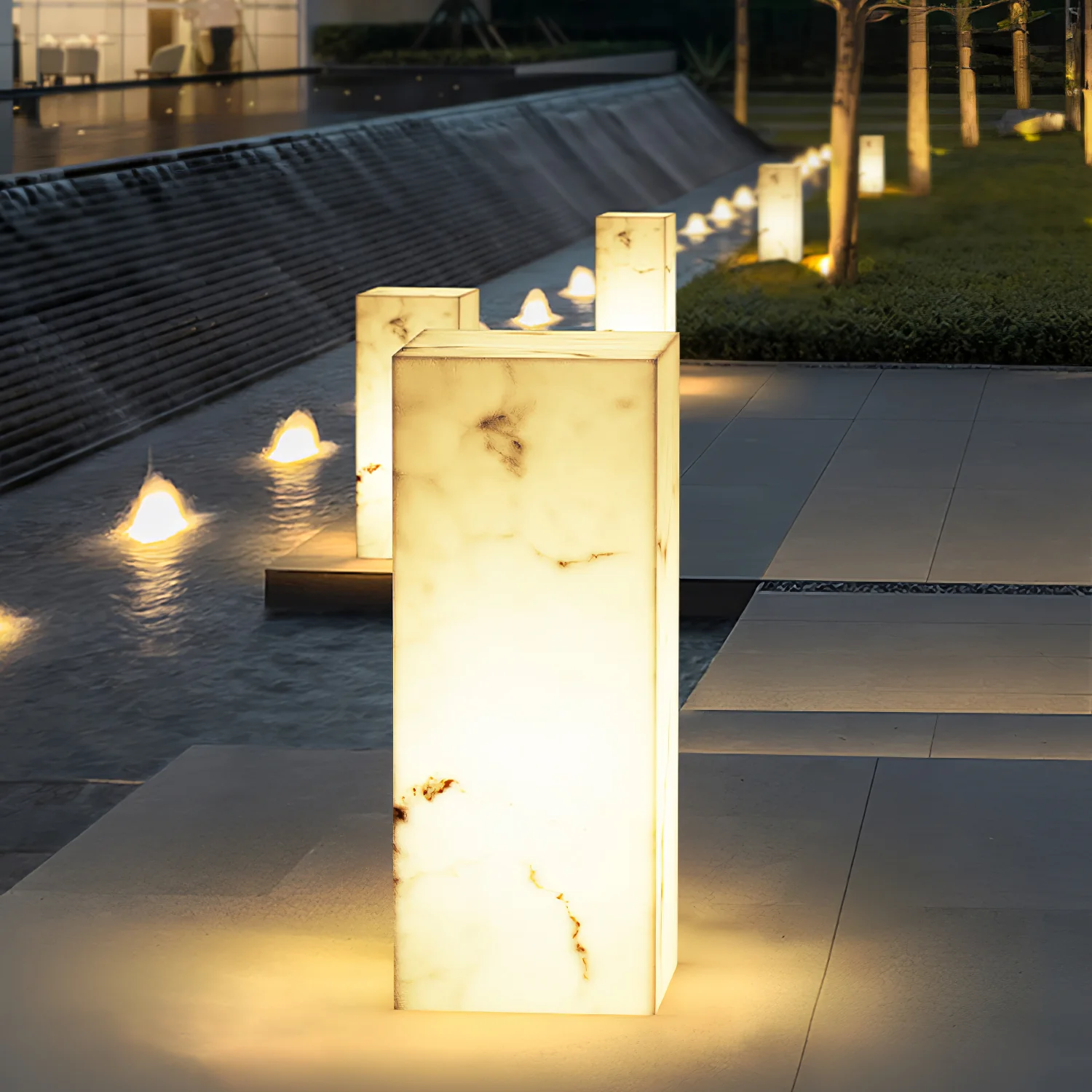 Imitation Marble Cube Outdoor Light - Image 8