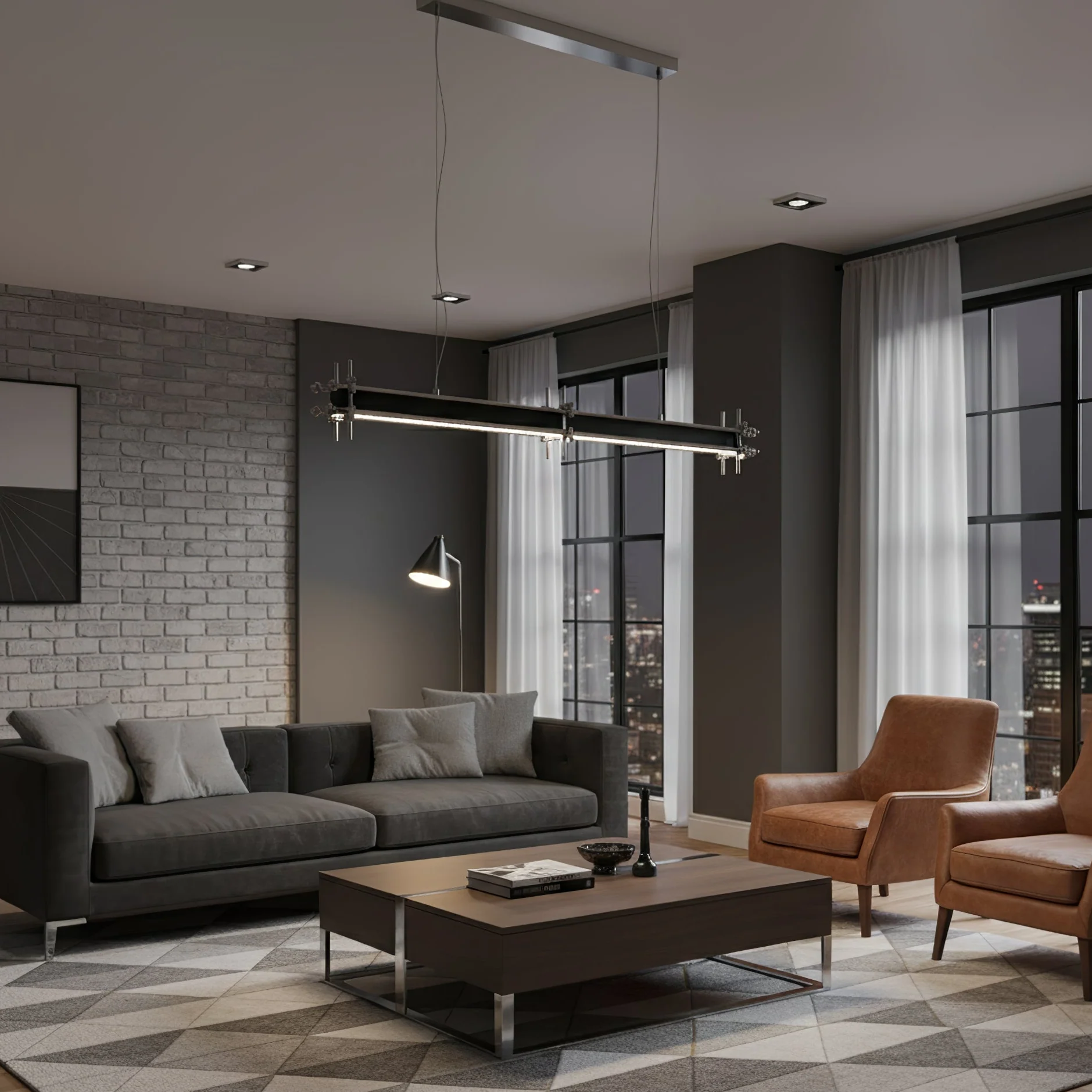 Industrial Axis Linear Pendant Lamp - Image 5