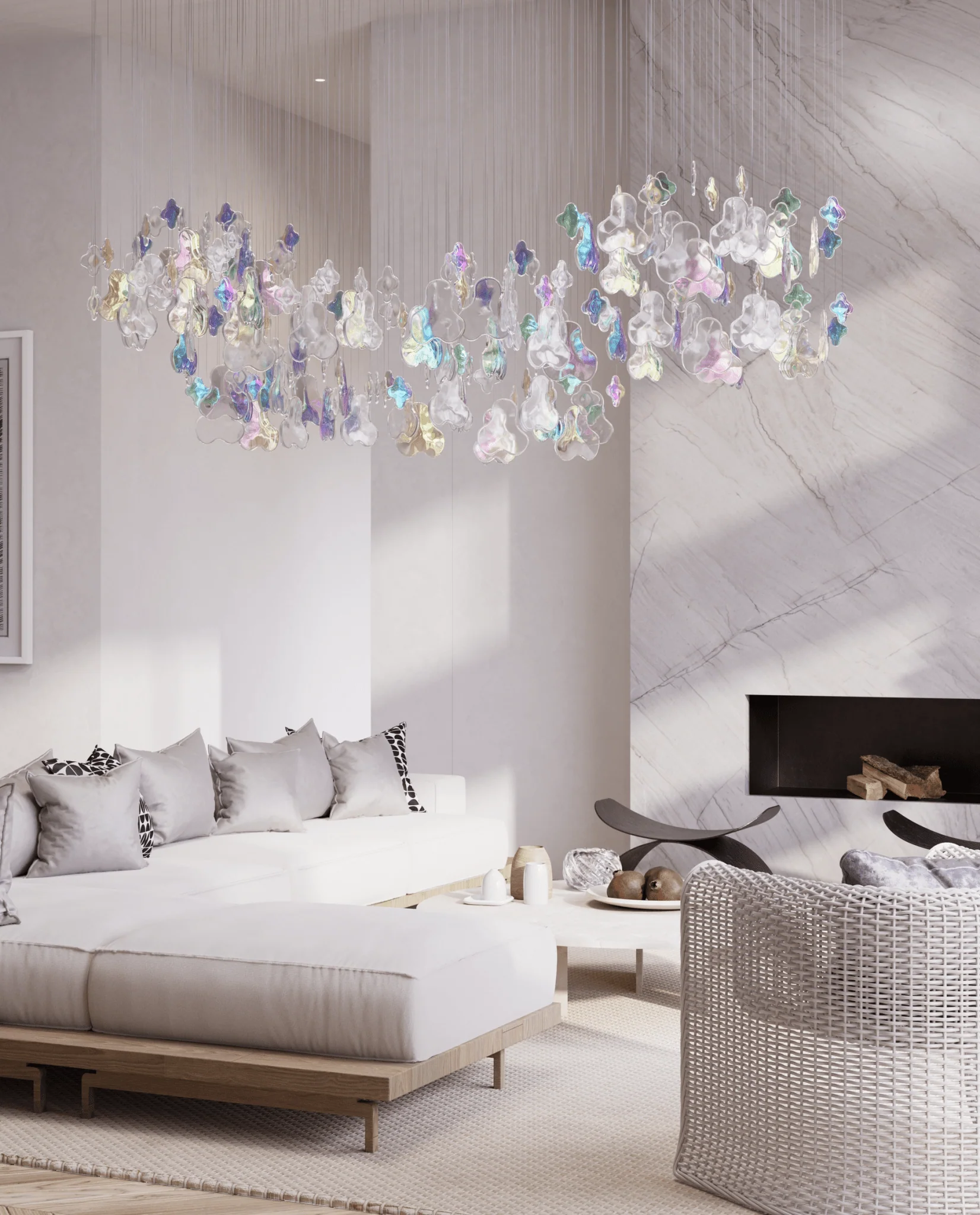Iris Iridescent Blossom Chandelier - Image 12