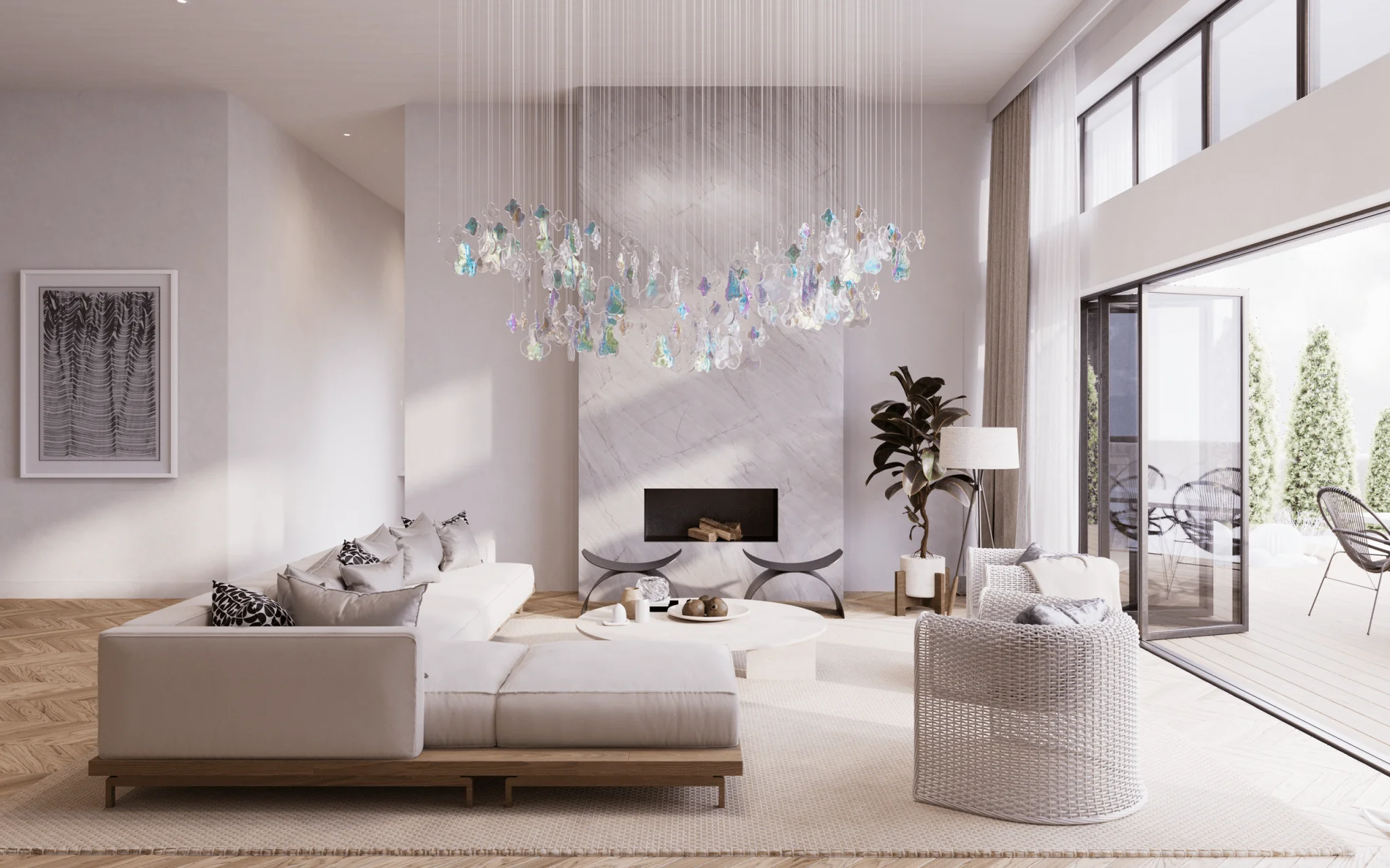Iris Iridescent Blossom Chandelier - Image 13