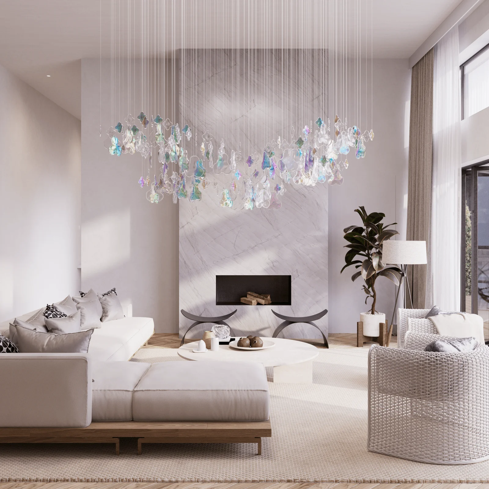 Iris Iridescent Blossom Chandelier - Image 2