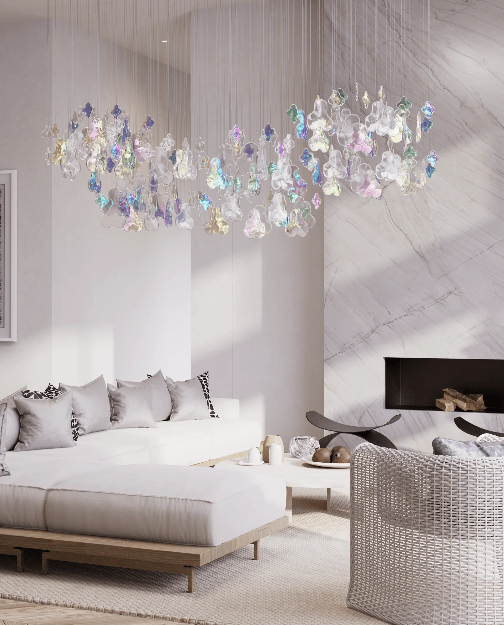 Iris Iridescent Blossom Chandelier - Image 3