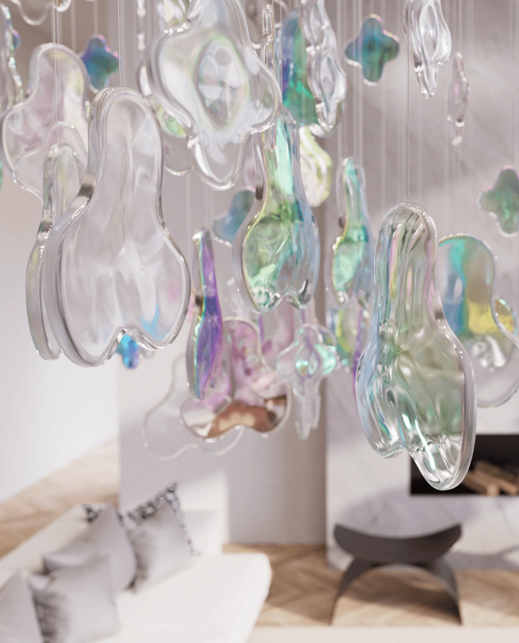 Iris Iridescent Blossom Chandelier - Image 4
