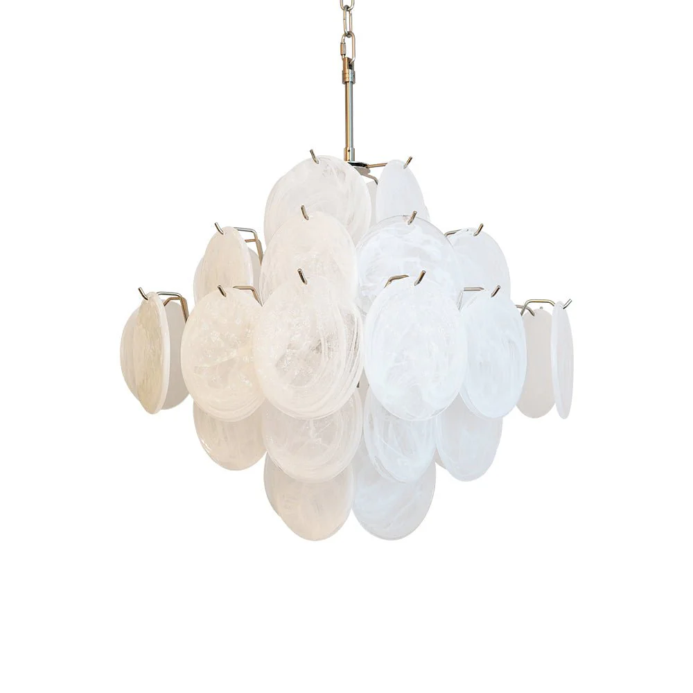 Isadora Murano White Disc Chandelier - Image 14