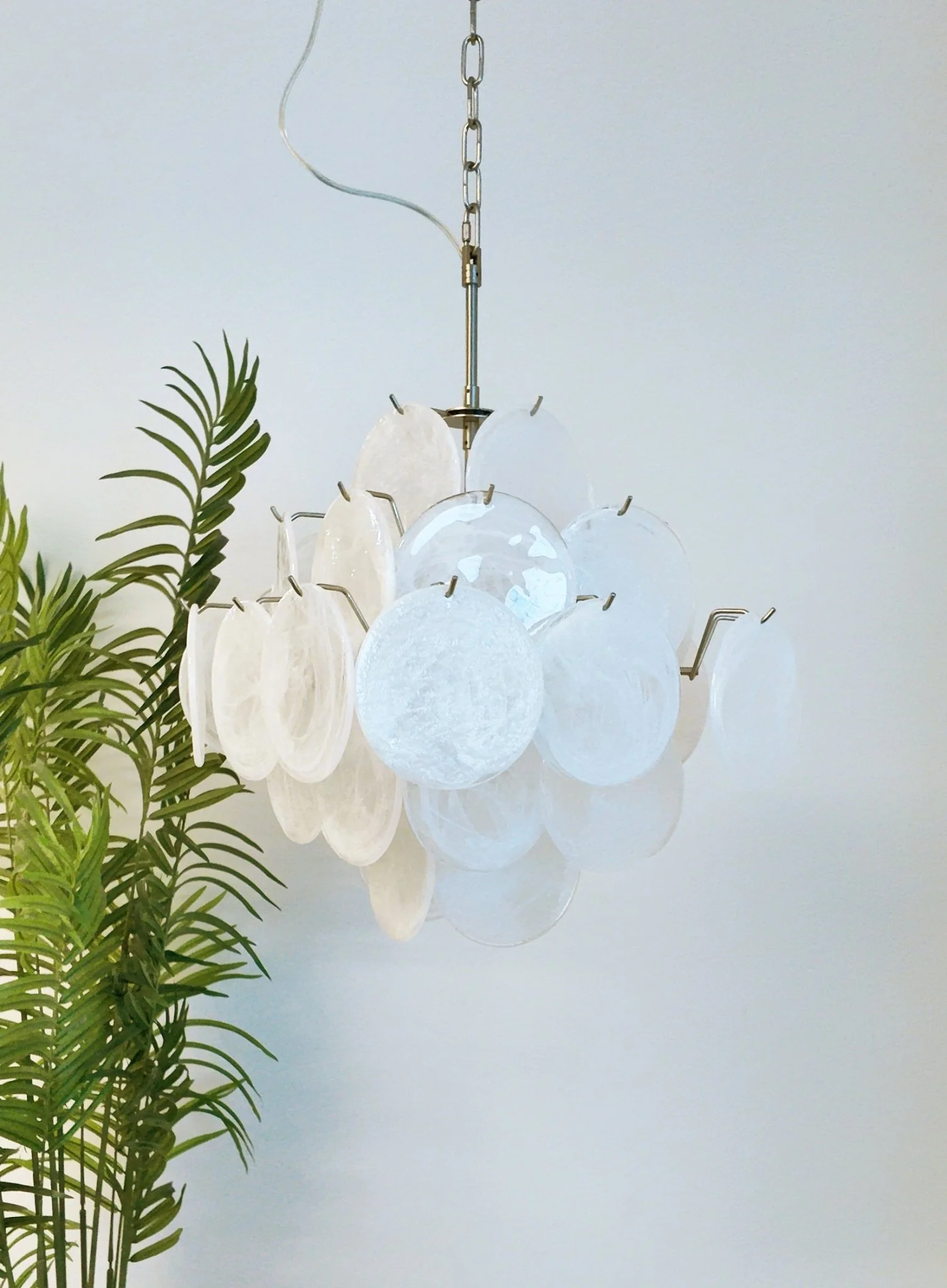 Isadora Murano White Disc Chandelier - Image 5