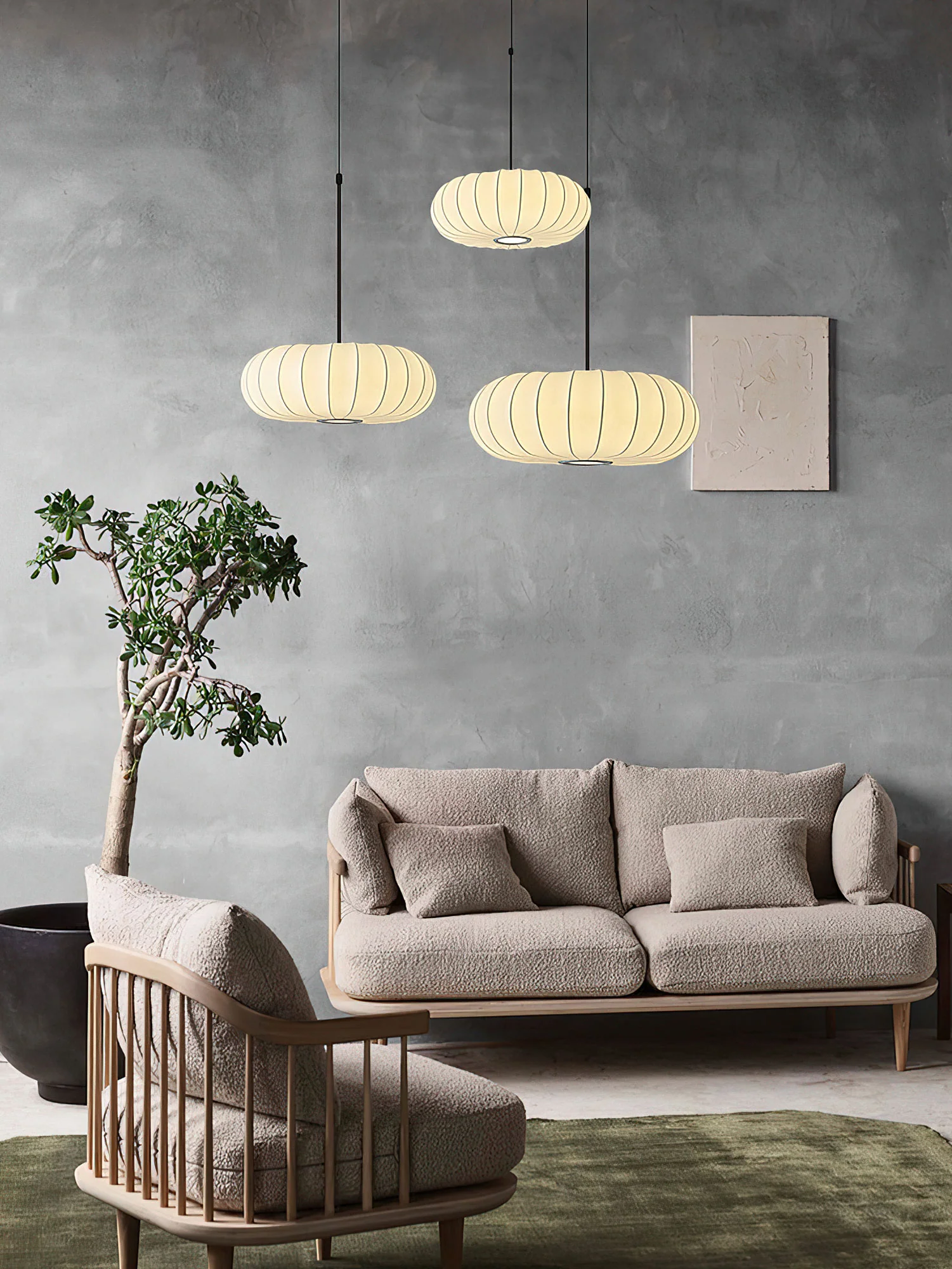 Lantern Silk Pendant Lamp - Image 10