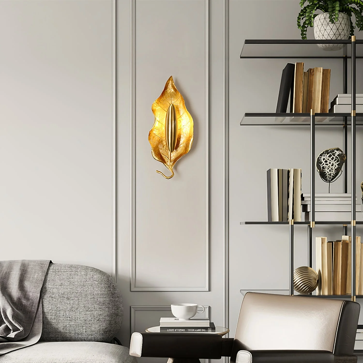Leaf Brass Wall Lamp - Image 17
