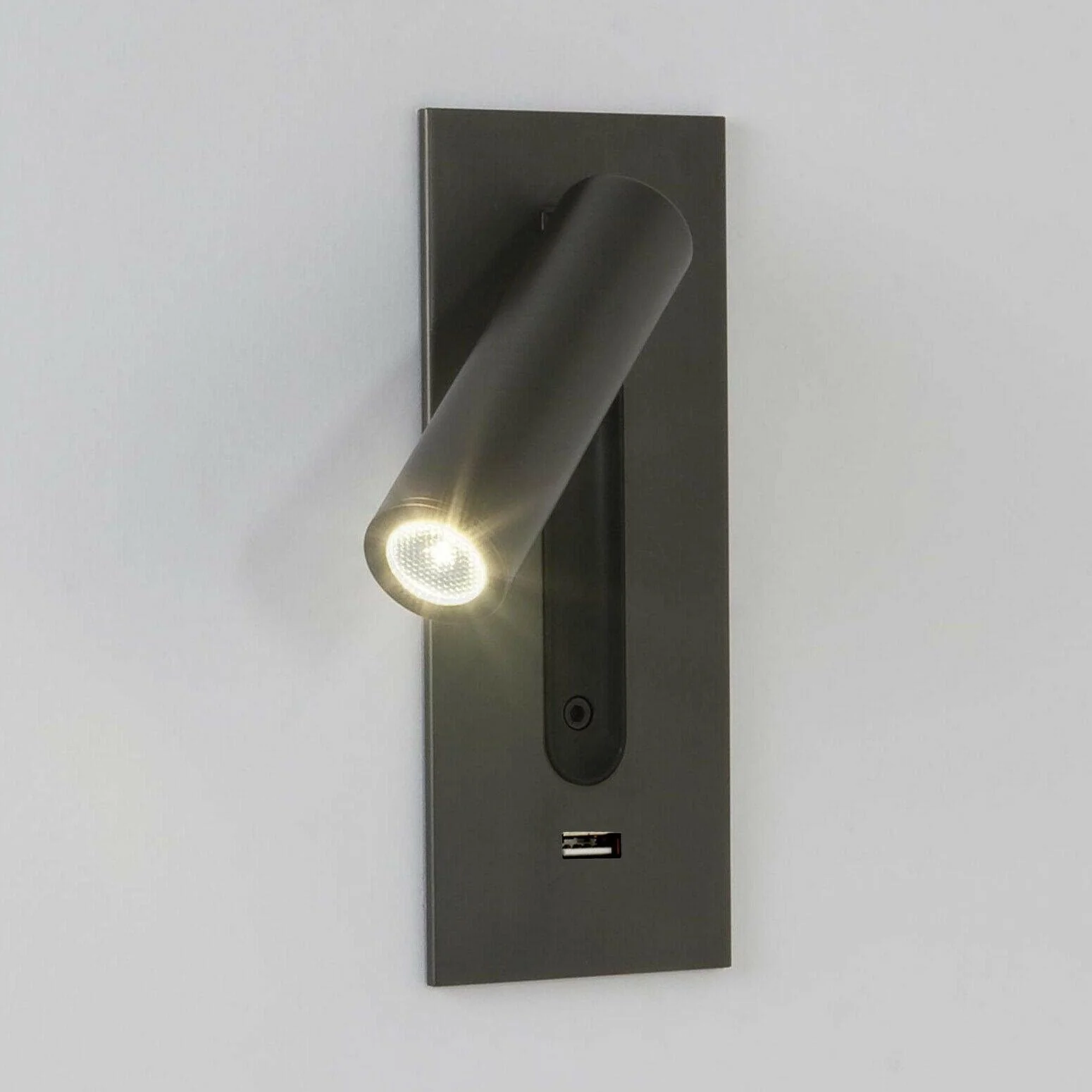 Black Bedside USB Wall Light - Image 3