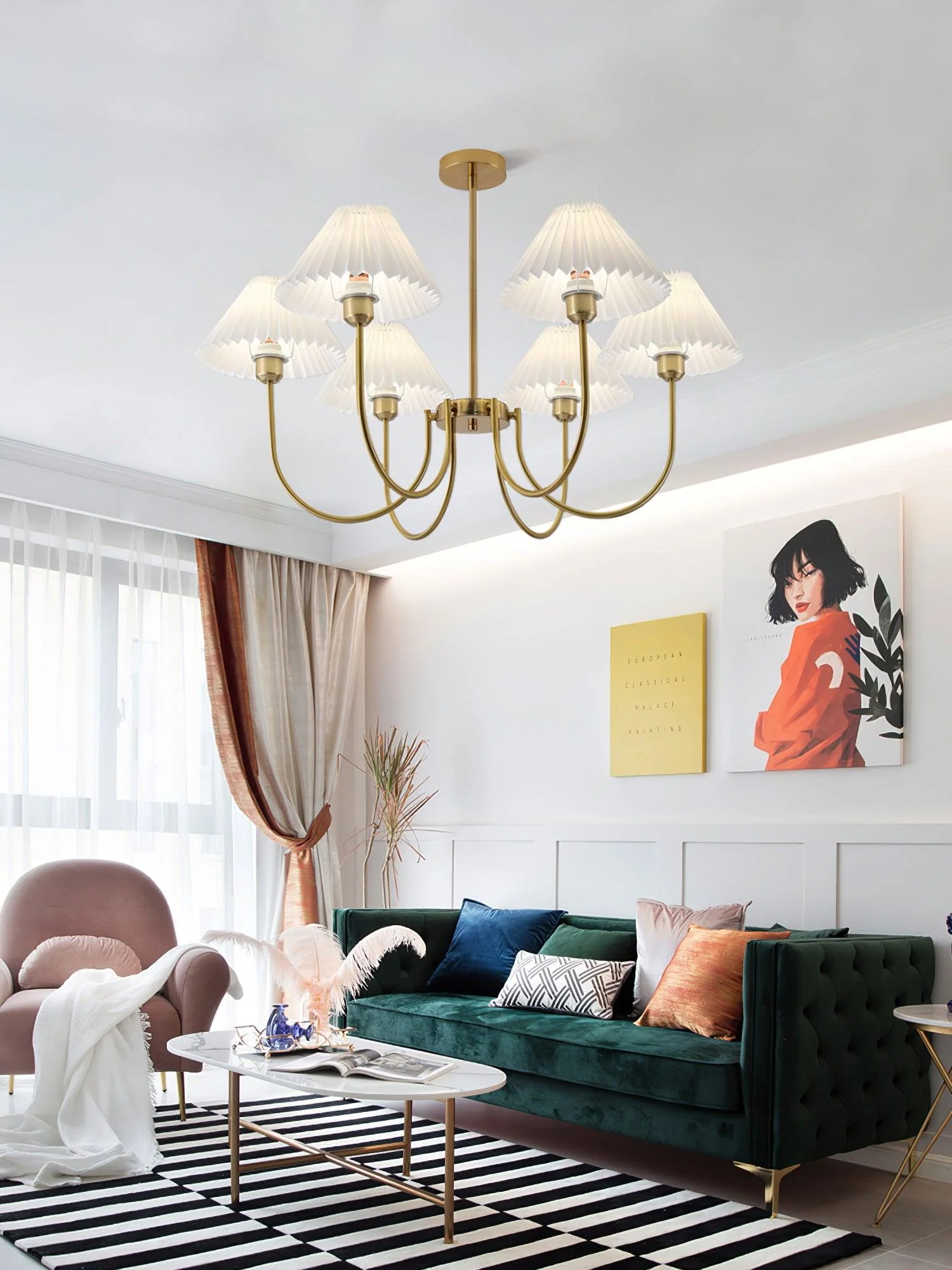 Lenore Pleated Chandelier - Image 9