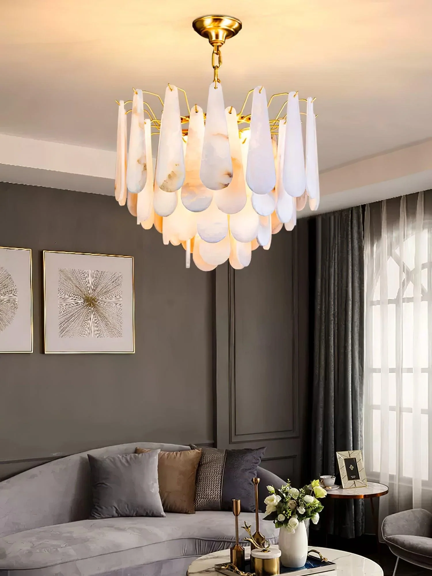 Leon Alabaster Chandelier - Image 15