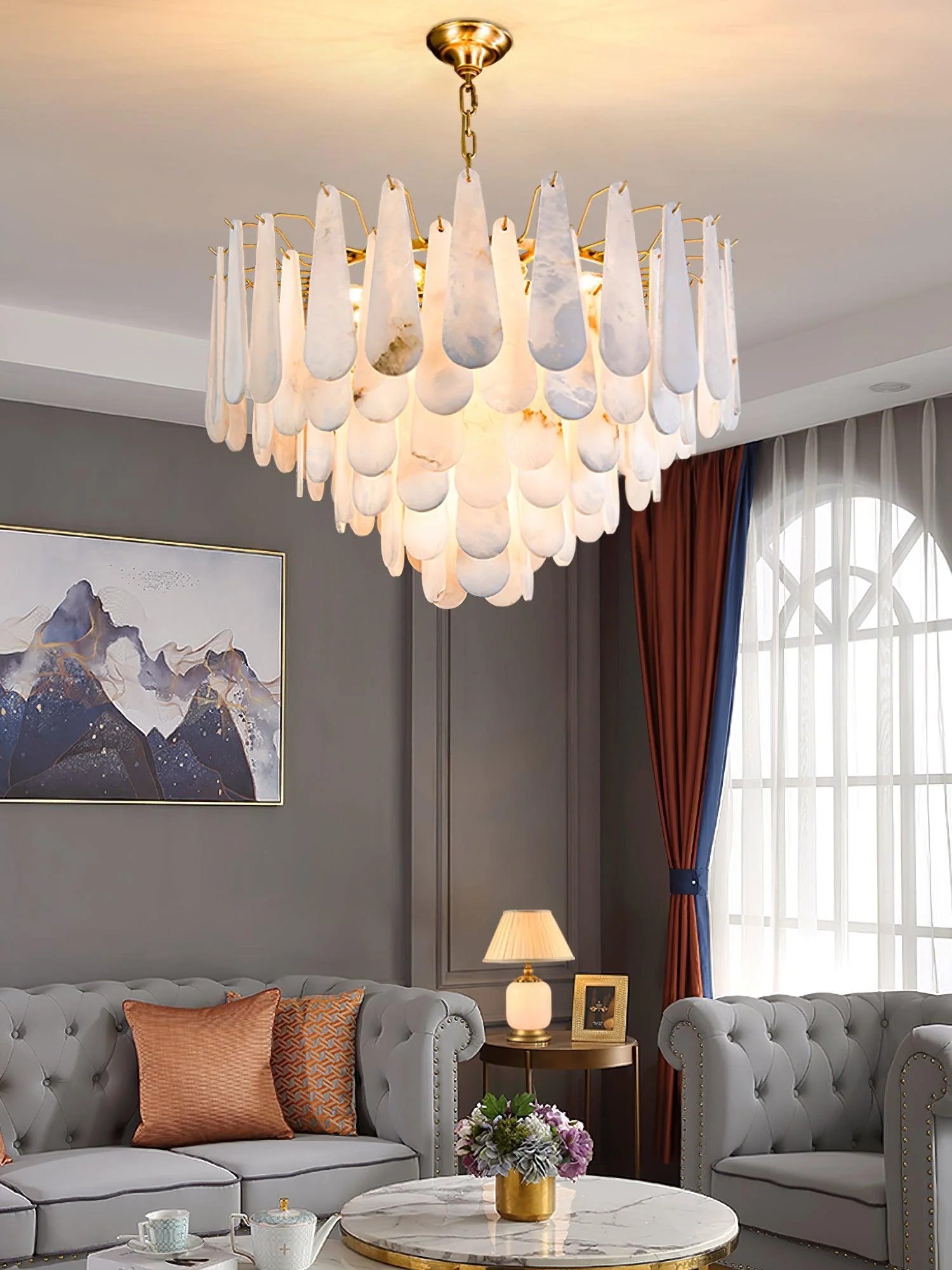 Leon Alabaster Chandelier - Image 17