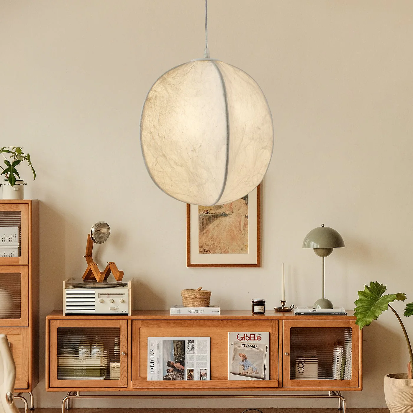 Lilian Silk Sphere Pendant Lamp - Image 5