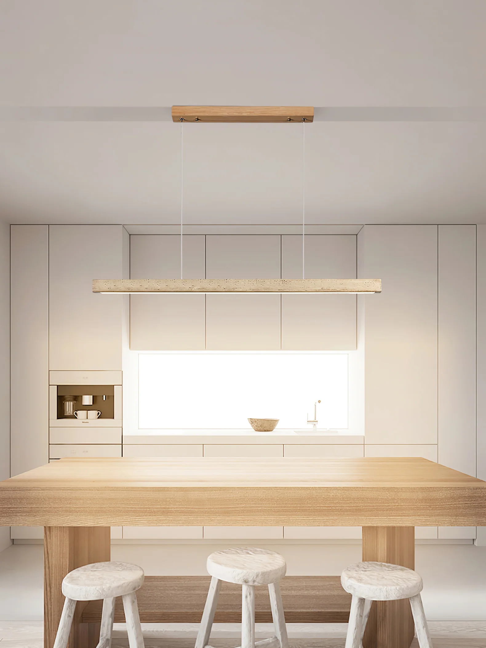 Linear Travertine Pendant Lamp - Image 4