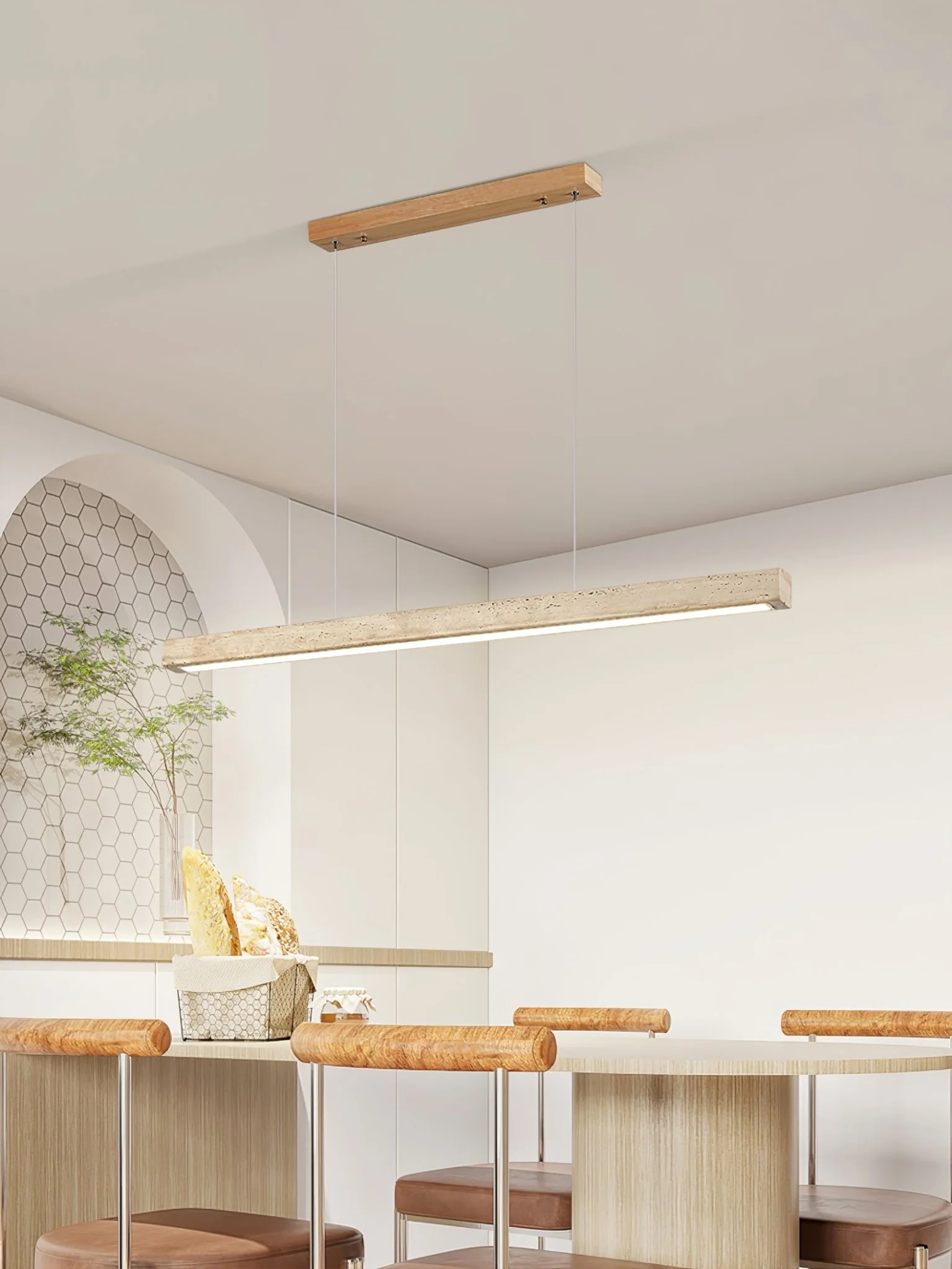 Linear Travertine Pendant Lamp - Image 5