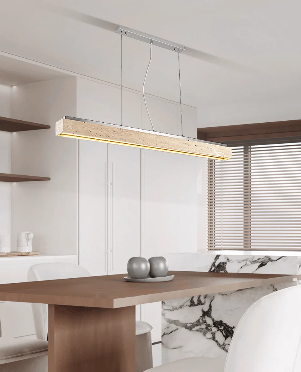 Linear Travertine Suspension Lamp - Image 5