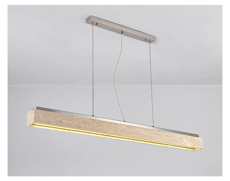 Linear Travertine Suspension Lamp - Image 9