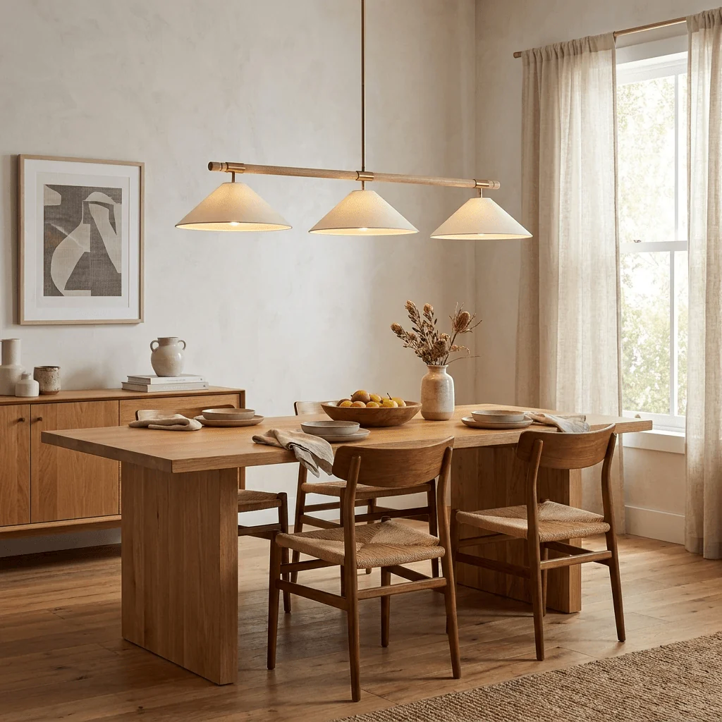 Linen Cone Linear Chandelier - Image 10