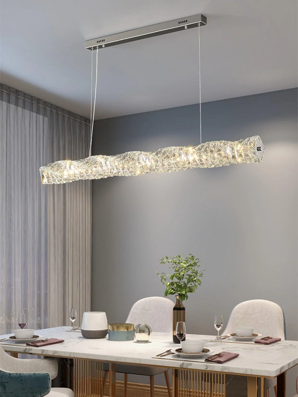 Long Crystal Pendant Lamp - Image 15