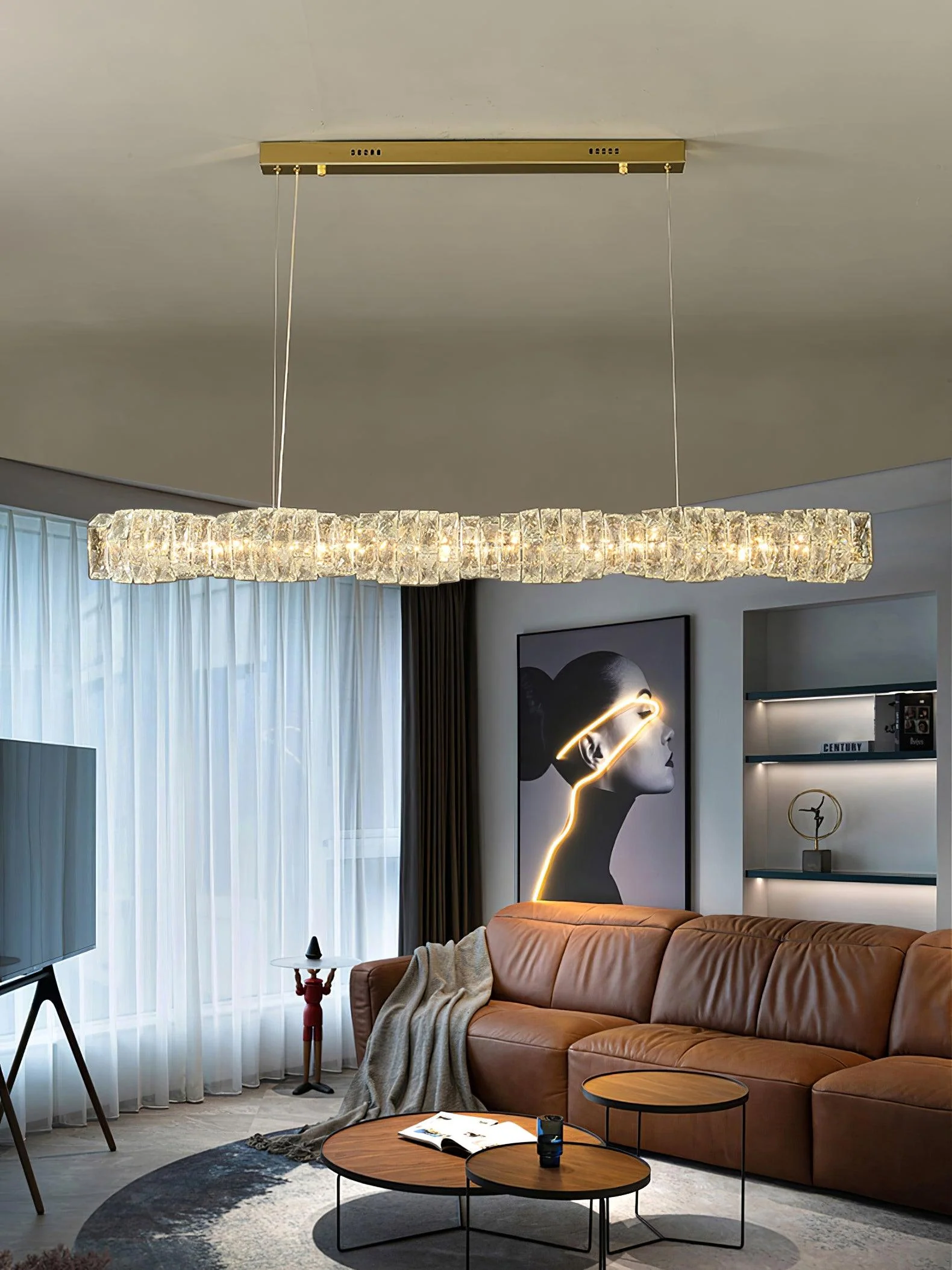 Long Crystal Pendant Lamp - Image 29