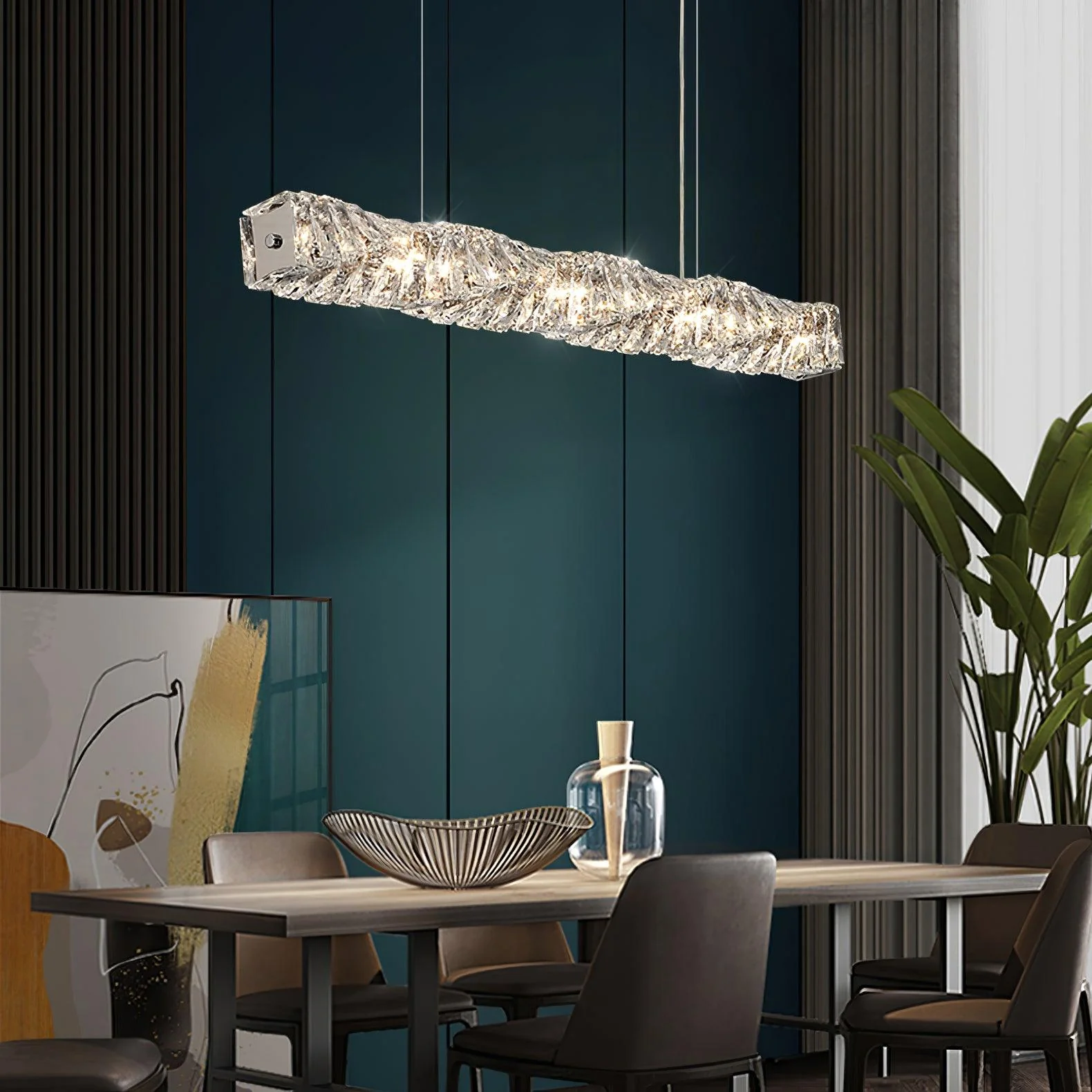 Long Crystal Pendant Lamp - Image 3