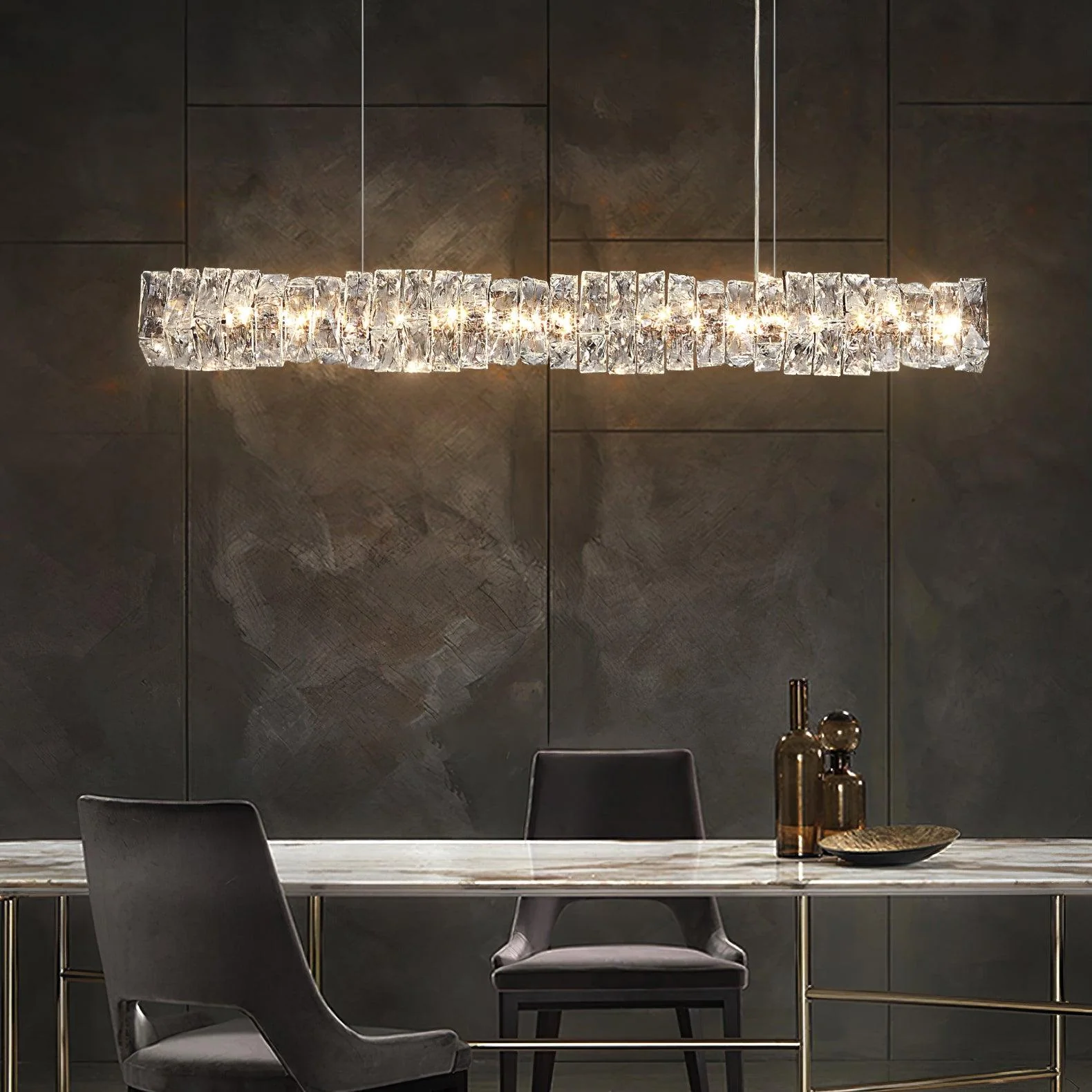 Long Crystal Pendant Lamp - Image 4