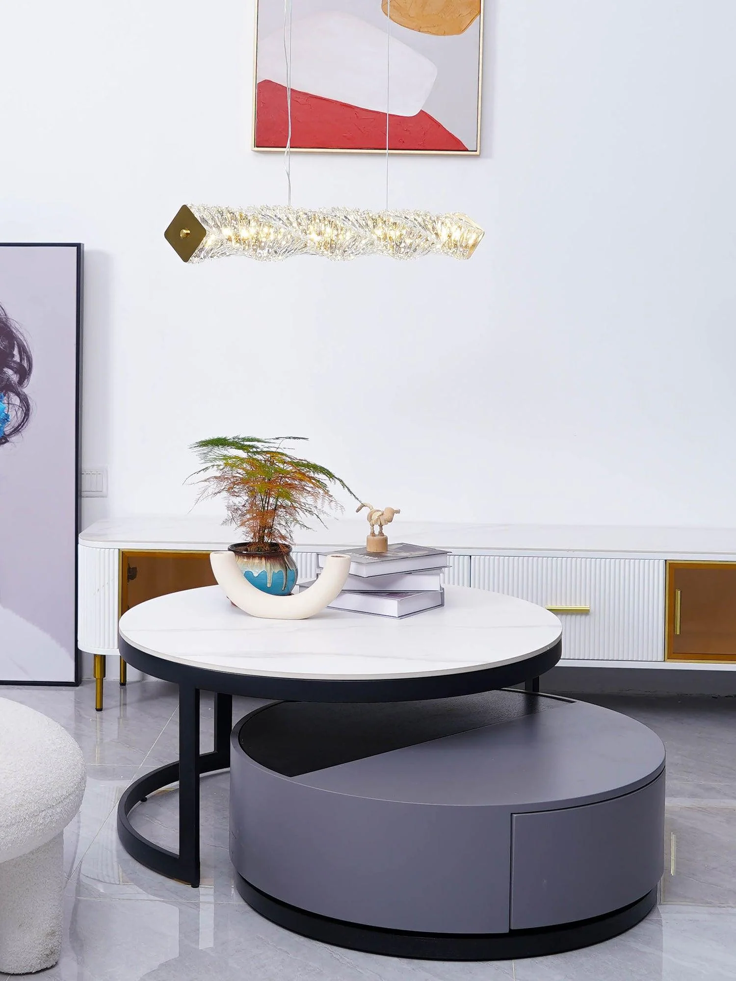 Long Crystal Pendant Lamp - Image 9