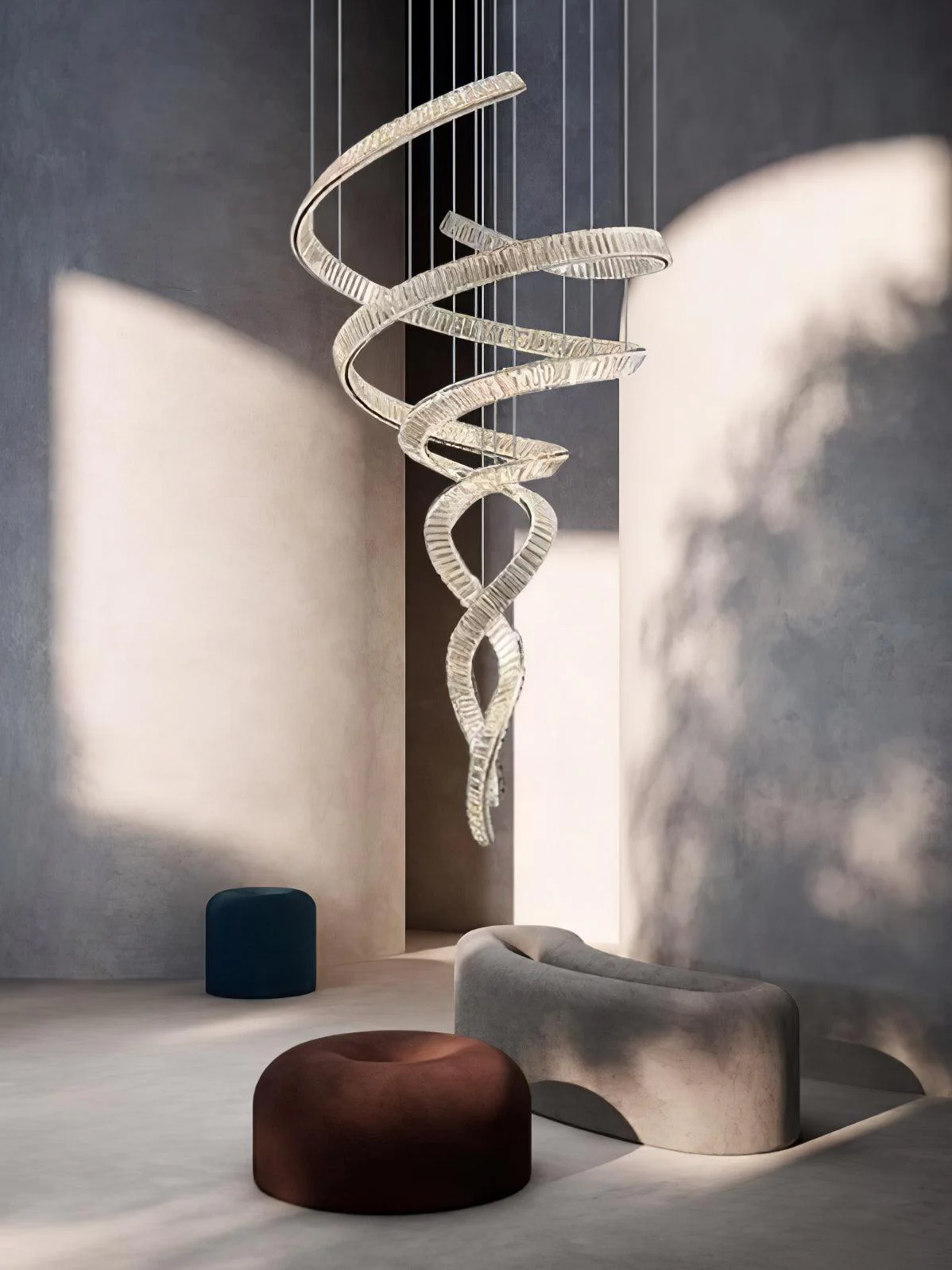 Long Spiral Crystal Chandelier - Image 13
