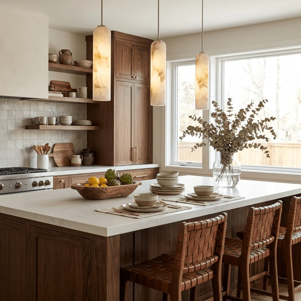 Alabaster Cylinder Pendant Light - Image 4