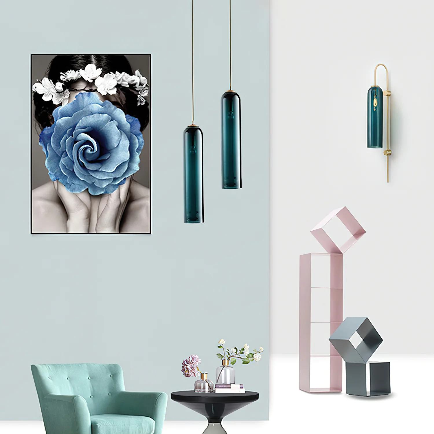 Long Tube Glass Pendant Light - Image 4