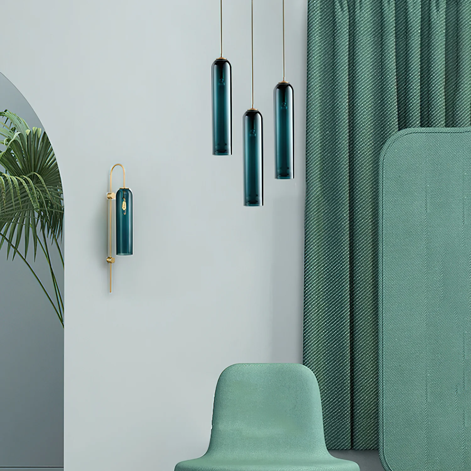 Long Tube Glass Pendant Light - Image 7