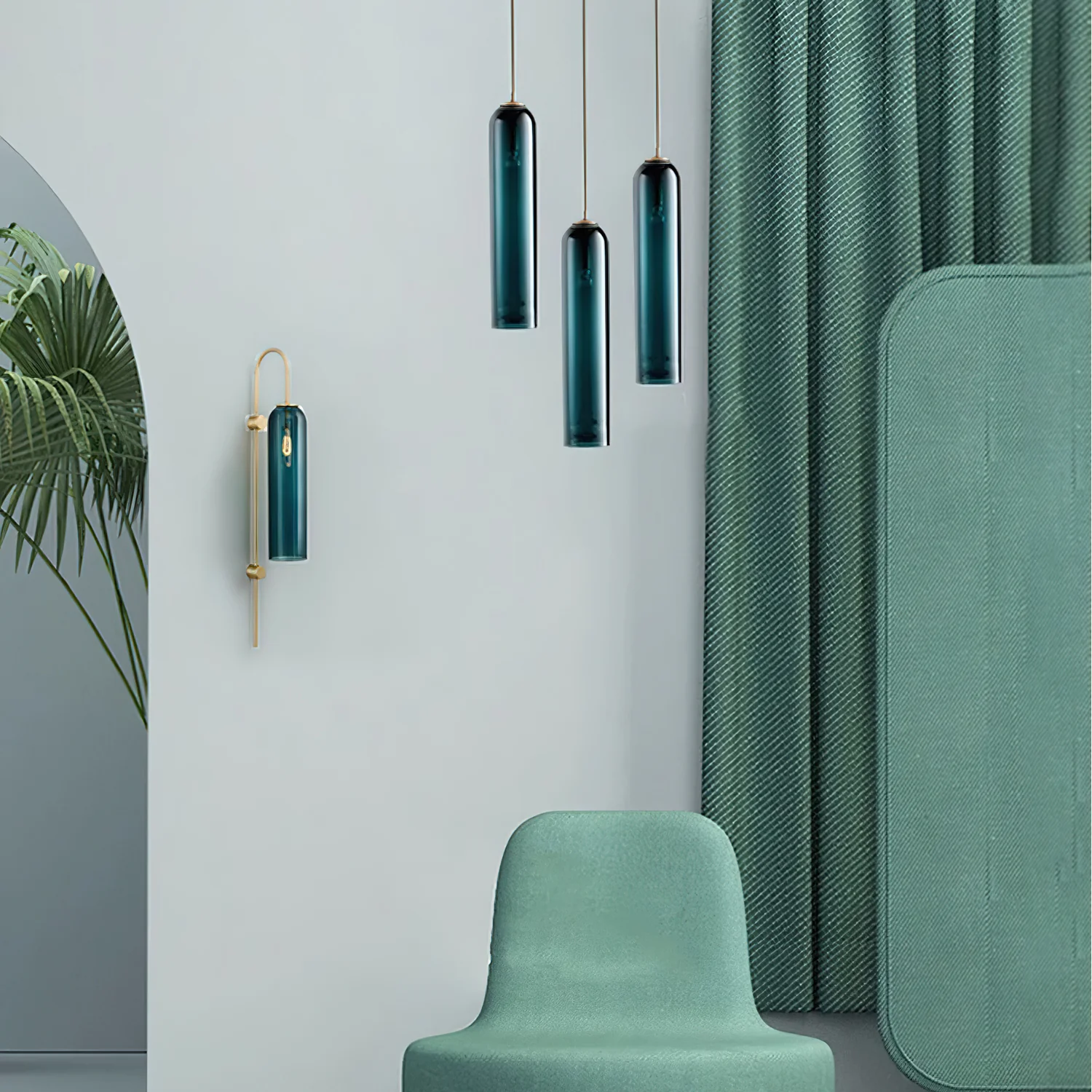 Long Tube Glass Pendant Light - Image 8