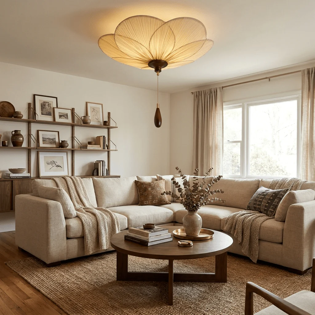 Lotus Bloom Pleated Ceiling Light - Image 3