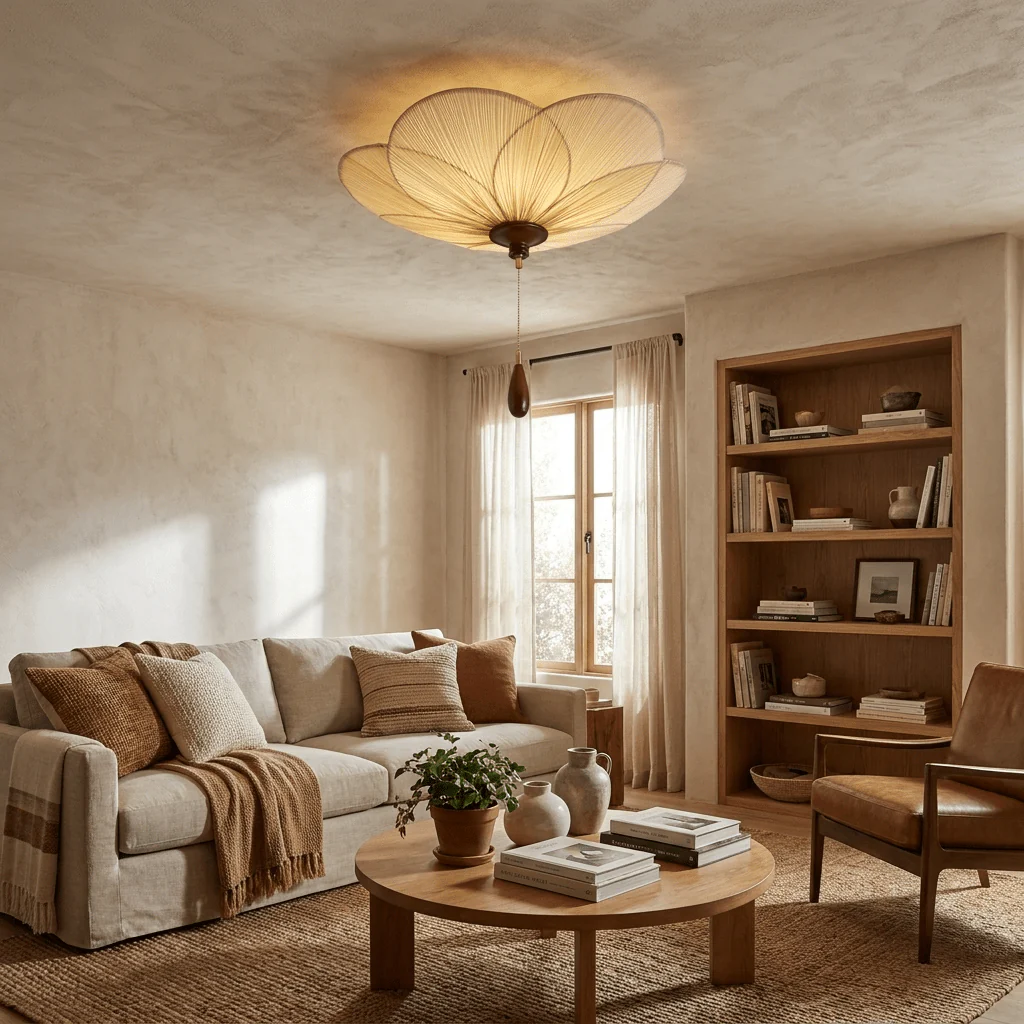 Lotus Bloom Pleated Ceiling Light - Image 4