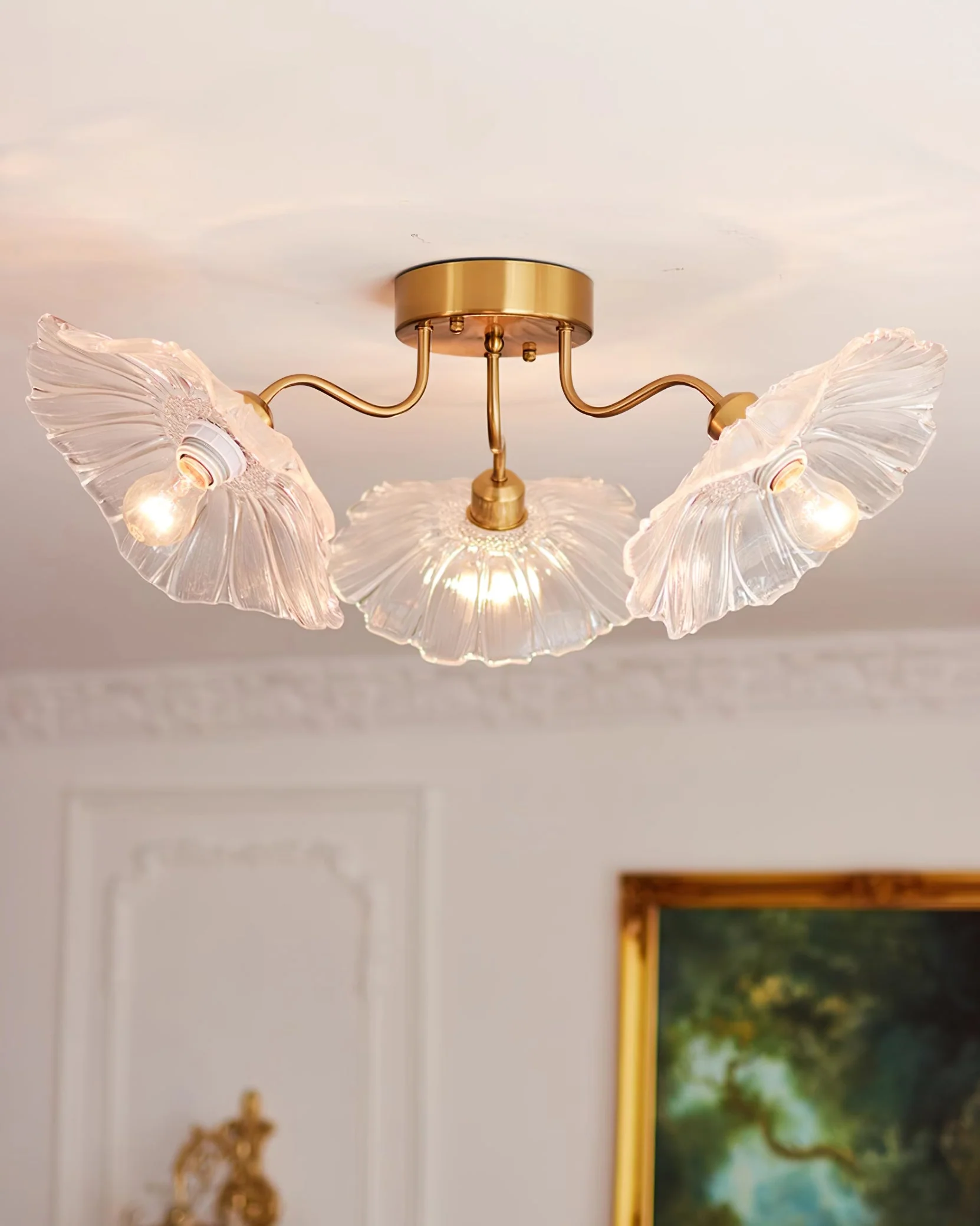 Lotus Leaf Glass Ceiling Lamp - Image 17