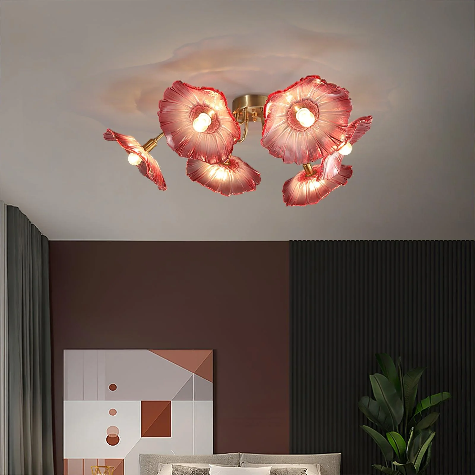 Lotus Leaf Glass Ceiling Lamp - Image 22
