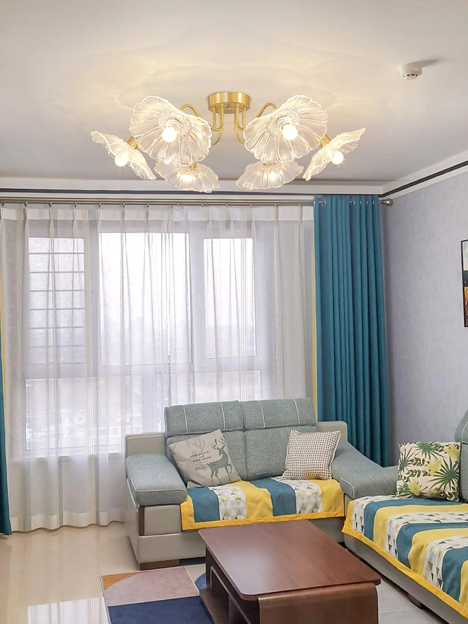Lotus Leaf Glass Ceiling Lamp - Image 33
