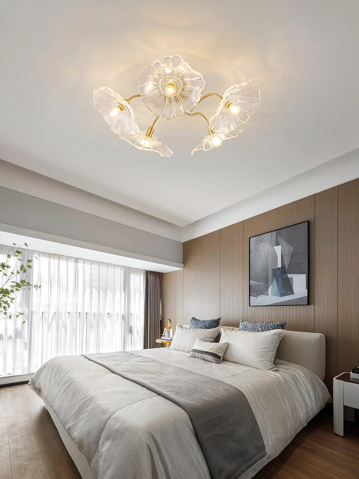 Lotus Leaf Glass Ceiling Lamp - Image 36