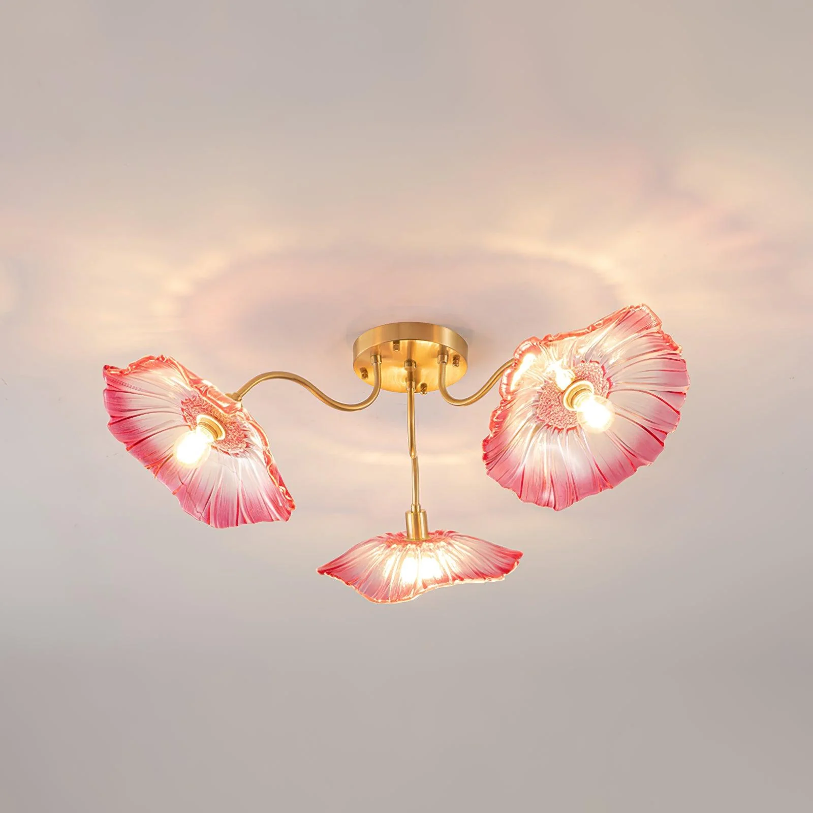 Lotus Leaf Glass Ceiling Lamp - Image 48