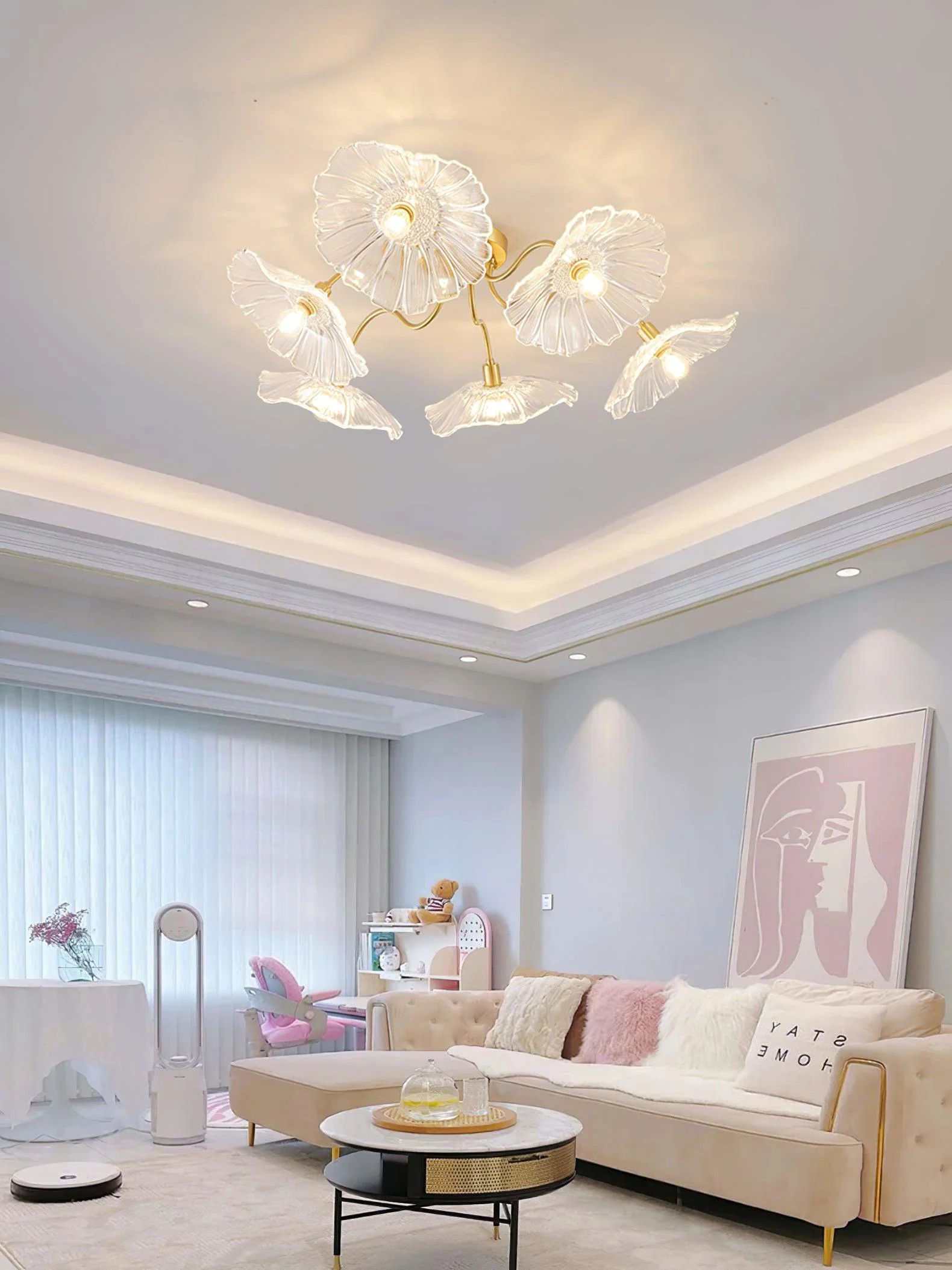 Lotus Leaf Glass Ceiling Lamp - Image 55